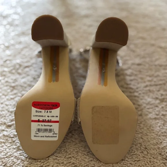 Sam Edelman Silver Ankle Strap Heels - Picture 3 of 3